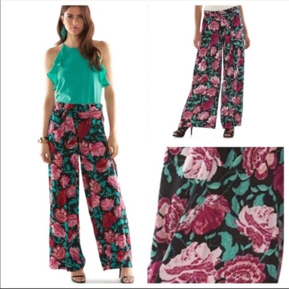 ELLE Wide-Leg Floral Pants - Tropical Treasure - Picture 1 of 7